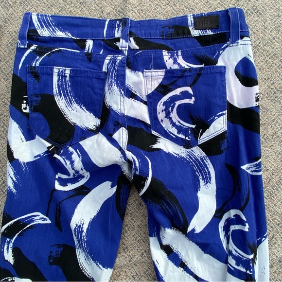 PAIGE Verdugo Crop in Tribal Blue Denim Jeans size 28 6 - Picture 12 of 13